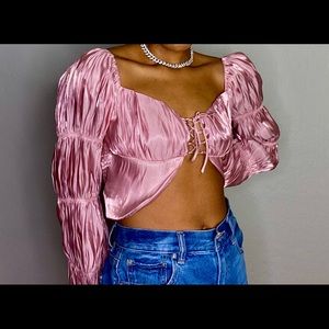 Blush pink crop top